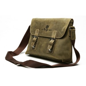 army green best leather briefcase for men