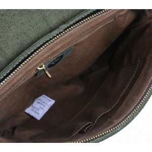 army green Distressed leather messenger bag