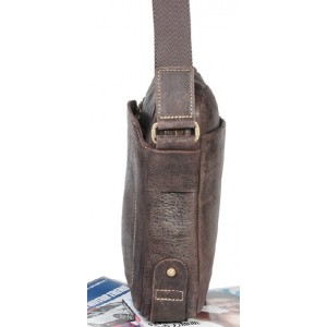 coffee Mens leather shoulder bag