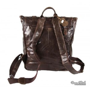 coffee leather women backpack