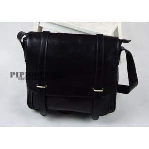 black Messenger bag brown leather