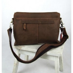 brown Distressed leather briefcase