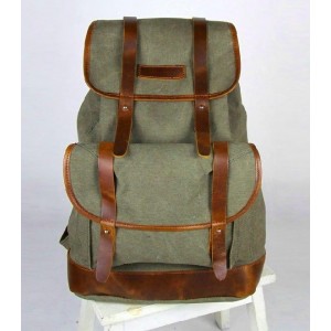 Canvas backpack, canvas leather backpack