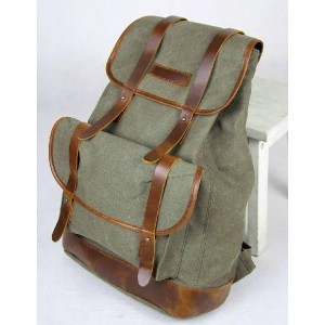 canvas leather backpack