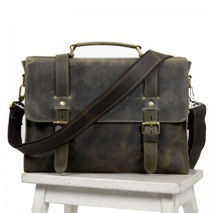 leather briefcase satchel for men
