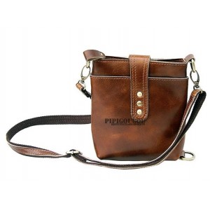 coffee small leather messenger bag