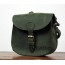 retro green leather messenger bag