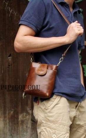 men's small leather messenger bag