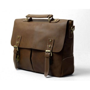 coffee leather briefcase