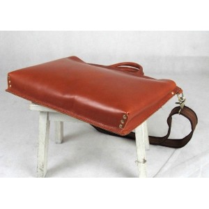 BROWN Leather messenger bag briefcase