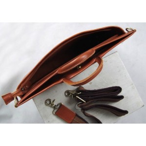 brown leather messenger computer bag