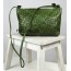 green Leather messenger bag for women