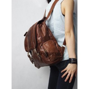 womens leather vintage backpack