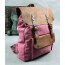 red canvas leather backpacks