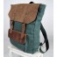 green canvas leather backpacks