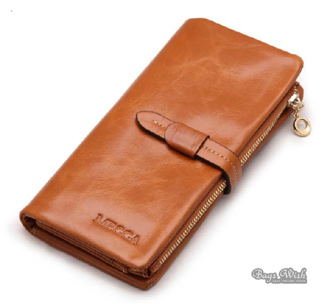 Ladies wallet leather, leather trifold wallet - BagsWish