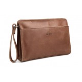 Leather clutch bag