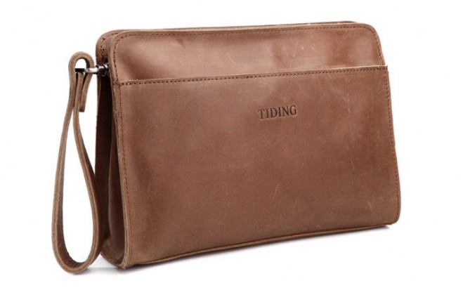 Leather clutch bag, genuine leather bag - BagsWish