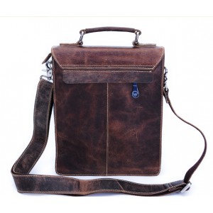 brown Mens leather messenger bag