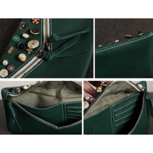 green leather vintage purse