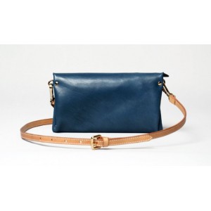 blue messenger leather bag