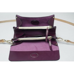 purple messenger leather bag