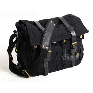 black Canvas shoulder messenger bag