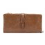 apricot leather trifold wallet
