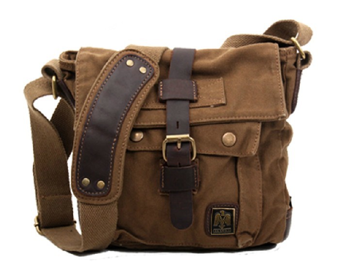 IPAD casual canvas shoulder bag, small canvas messenger bag men - BagsWish