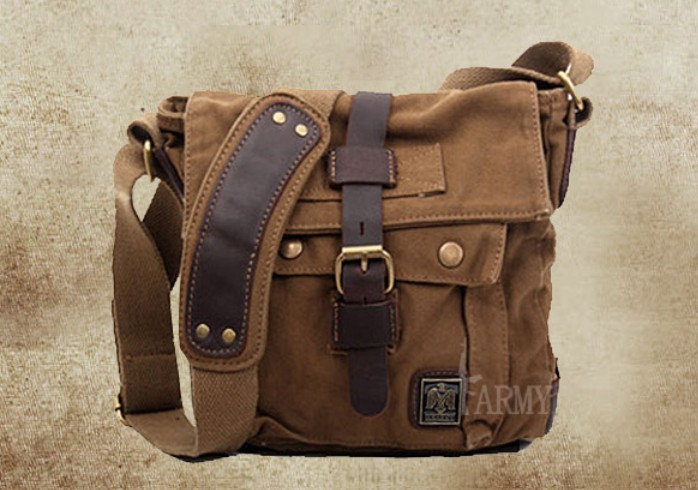 IPAD casual canvas shoulder bag, small canvas messenger bag men - BagsWish