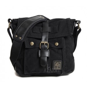 black IPAD casual canvas shoulder bag