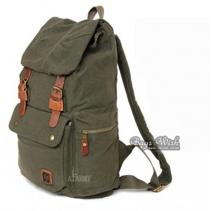 army green college backpack