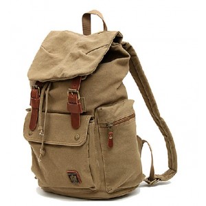 khaki Casuel canvas backpack