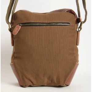 khaki Men's canvas messenger bag