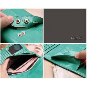 Leather tri fold wallet blue