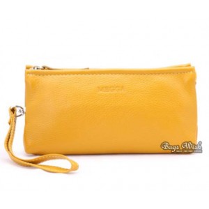 yellow Real leather wallet