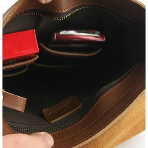 brown travel messenger bag