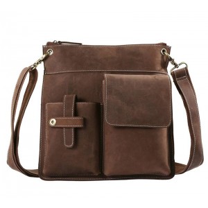 Messengers bag, vintage brown leather messenger bag