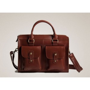 brown men leather briefcase