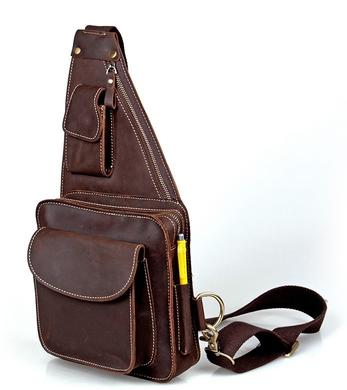 1 strap backpack, brown cross body sling bag - BagsWish