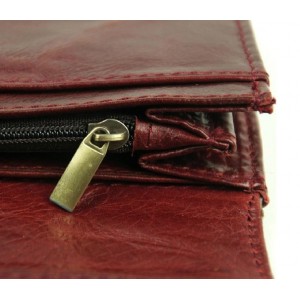red womens leather wallet