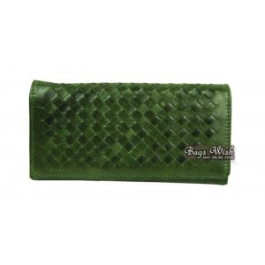 green womens leather wallet