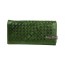 green womens leather wallet
