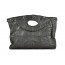 black leather handbag