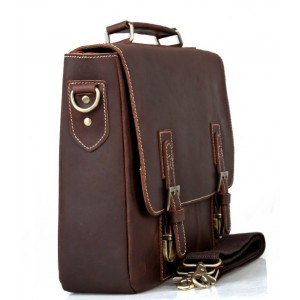 coffee Vintage leather briefcase