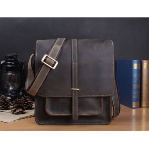 Leather messenger bags for men coffee