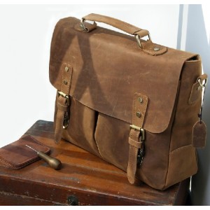 brown leather briefcase