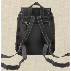 black leather backpack