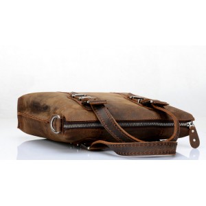 cowhide Distressed leather messenger bag men