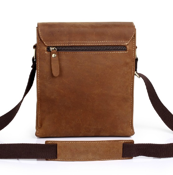 Mens vintage leather messenger bag, crossbody bag - BagsWish